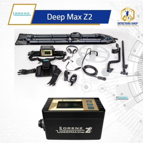 فلزیاب لورنز Z2 (Lorenz Deep Max Z2) آلمانی. نقطه زن پالسی عمق زن با کوئل های دیسکی و فریم کوئل بزرگ (Frame Coil). تجهیزات کامل دستگاه طلایاب حرفه ای.
