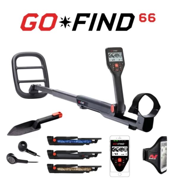 فلزیاب Minelab Go Find 66 تاشو به همراه کویل و هدفون ضدآب برای کاربران مبتدی
